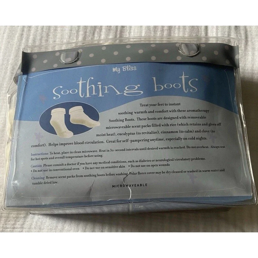 My Bliss Soothing Spa Boots Aromatherapy Microwaveable White Gift Heated Booties